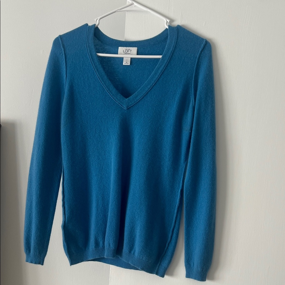 LOFT Blue V-Neck Sweater